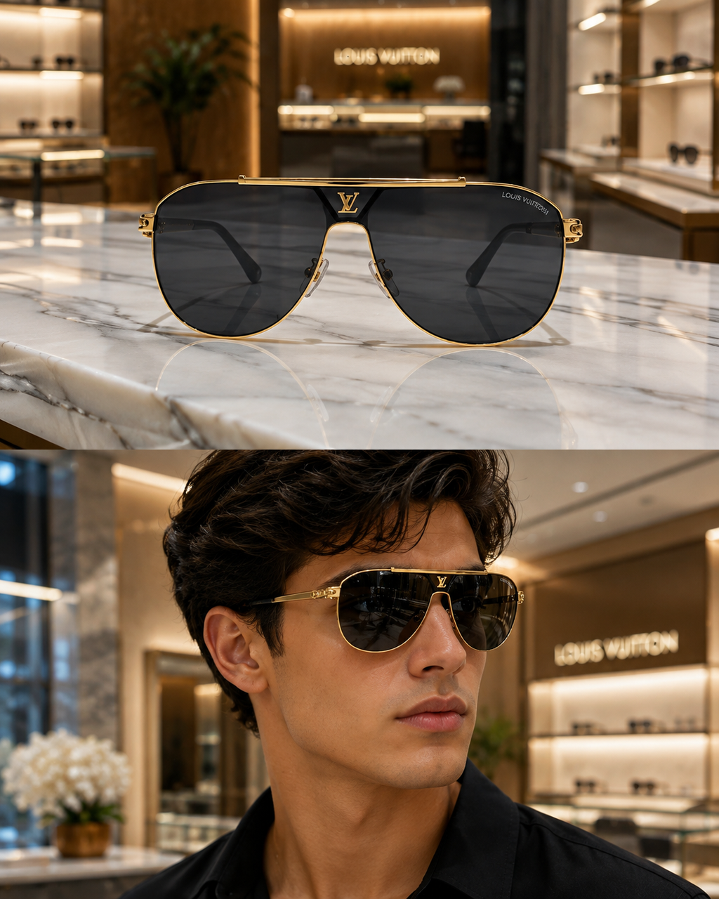 Loui.s Vuitton 22295 Gold Black
