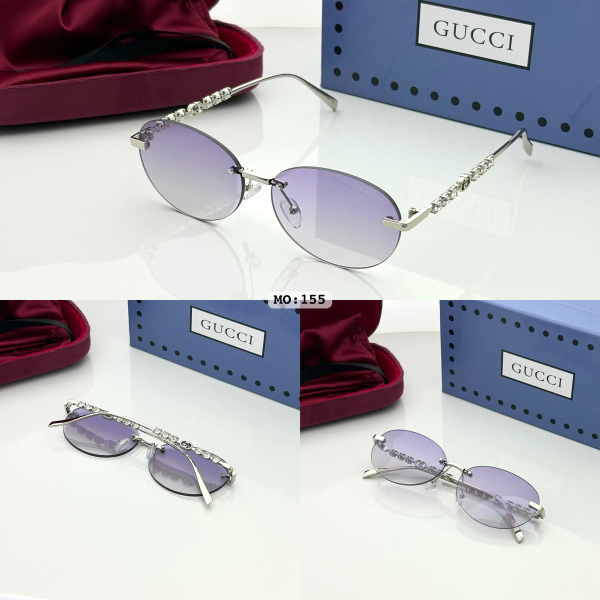 Gucci 155 Purple Shaded