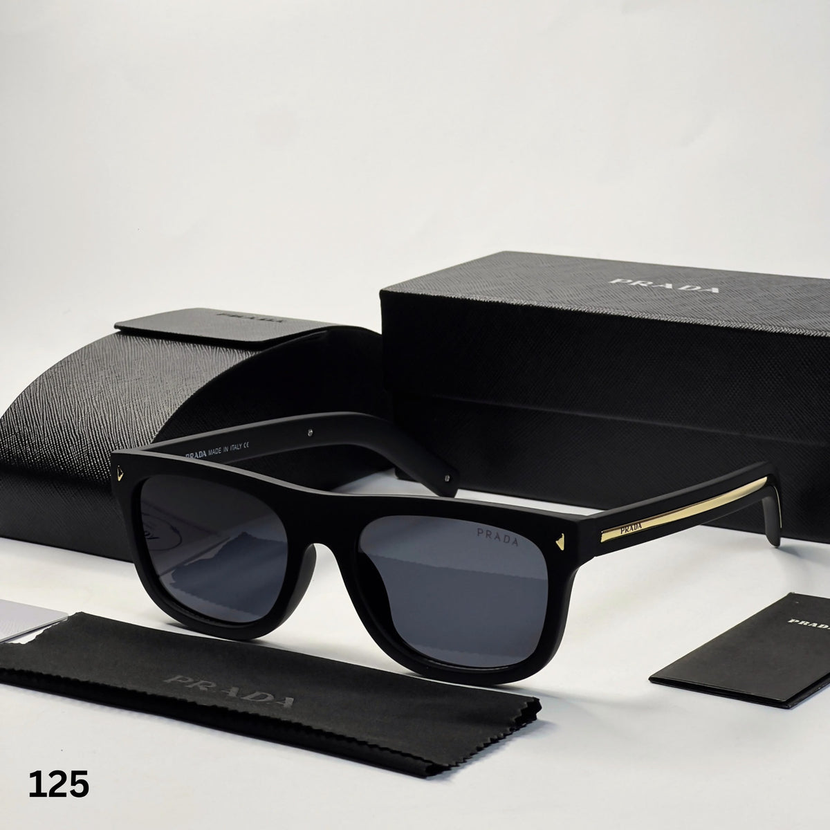 Prada 125 Matt Black Gold