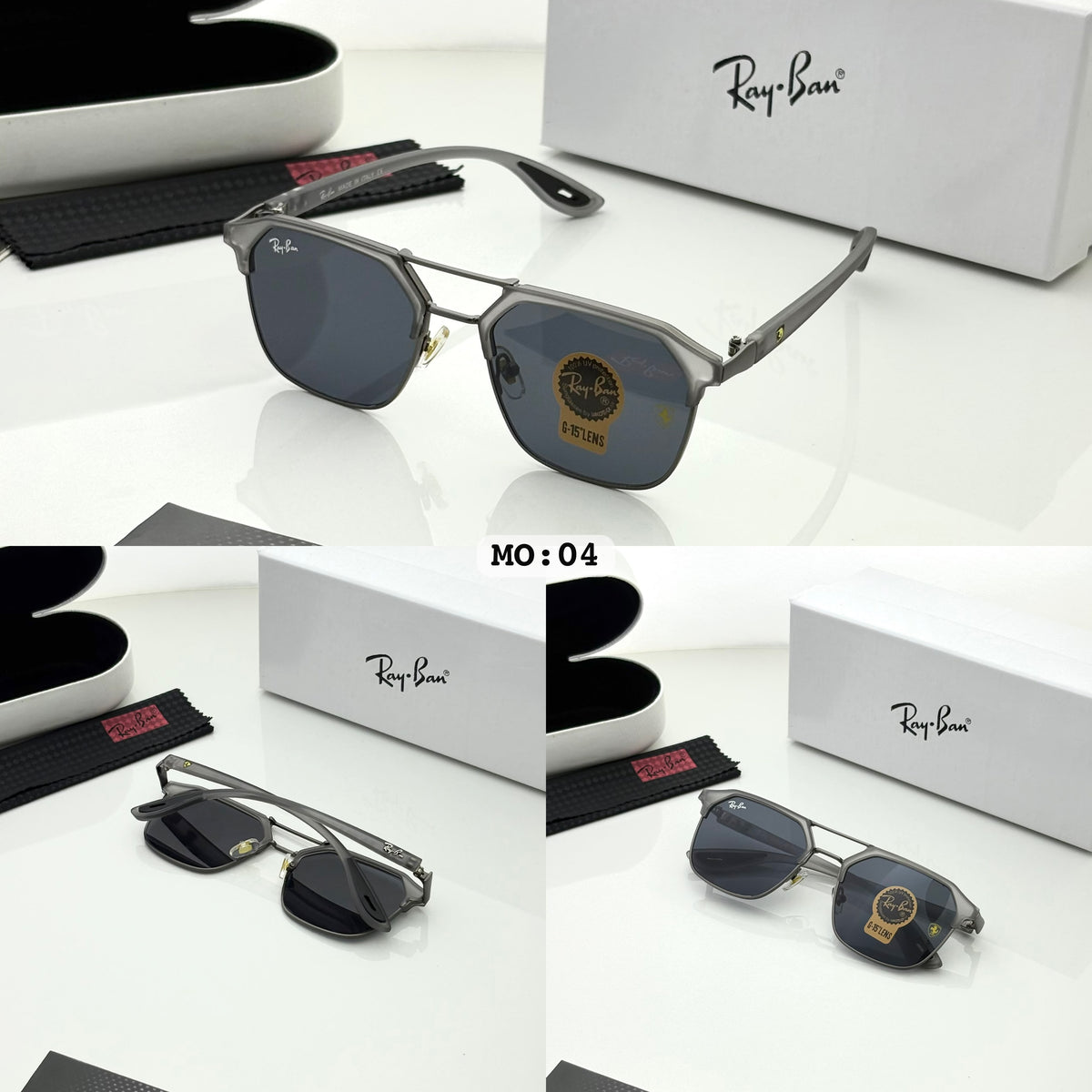 Ray Ban 04 Smock Grey Black