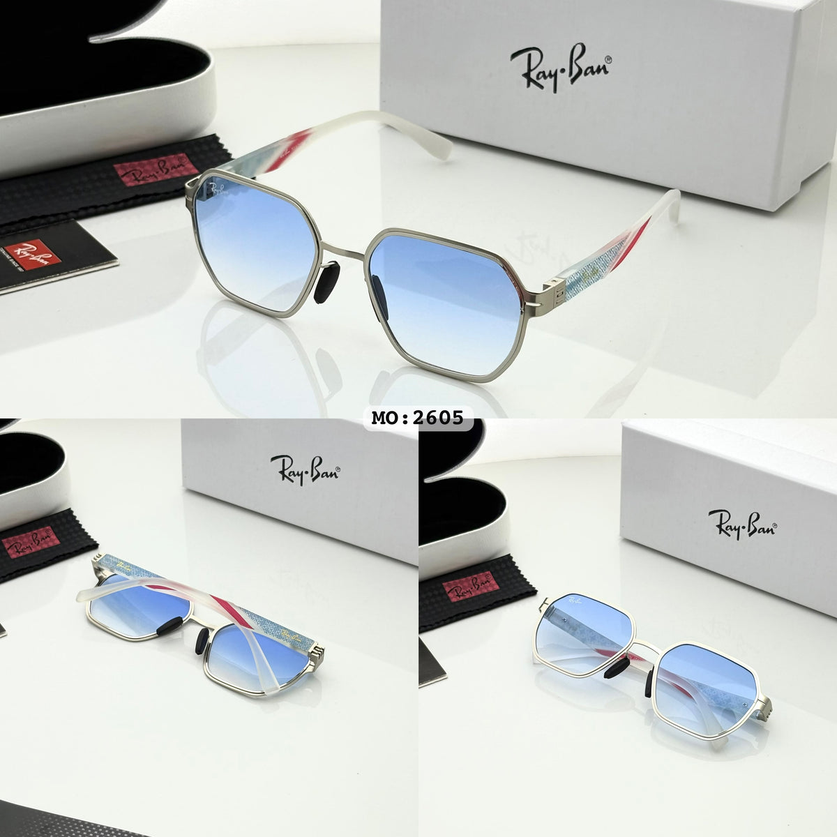 Ray Ban 2605 Silver Blue Shaded