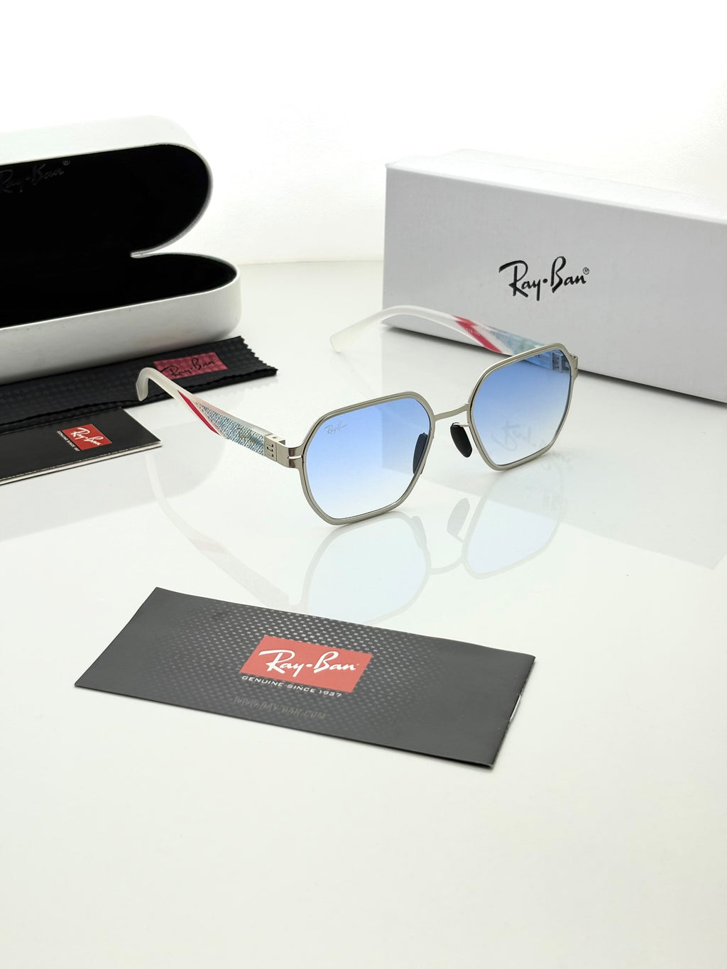 Ray Ban 2605 Silver Blue Shaded