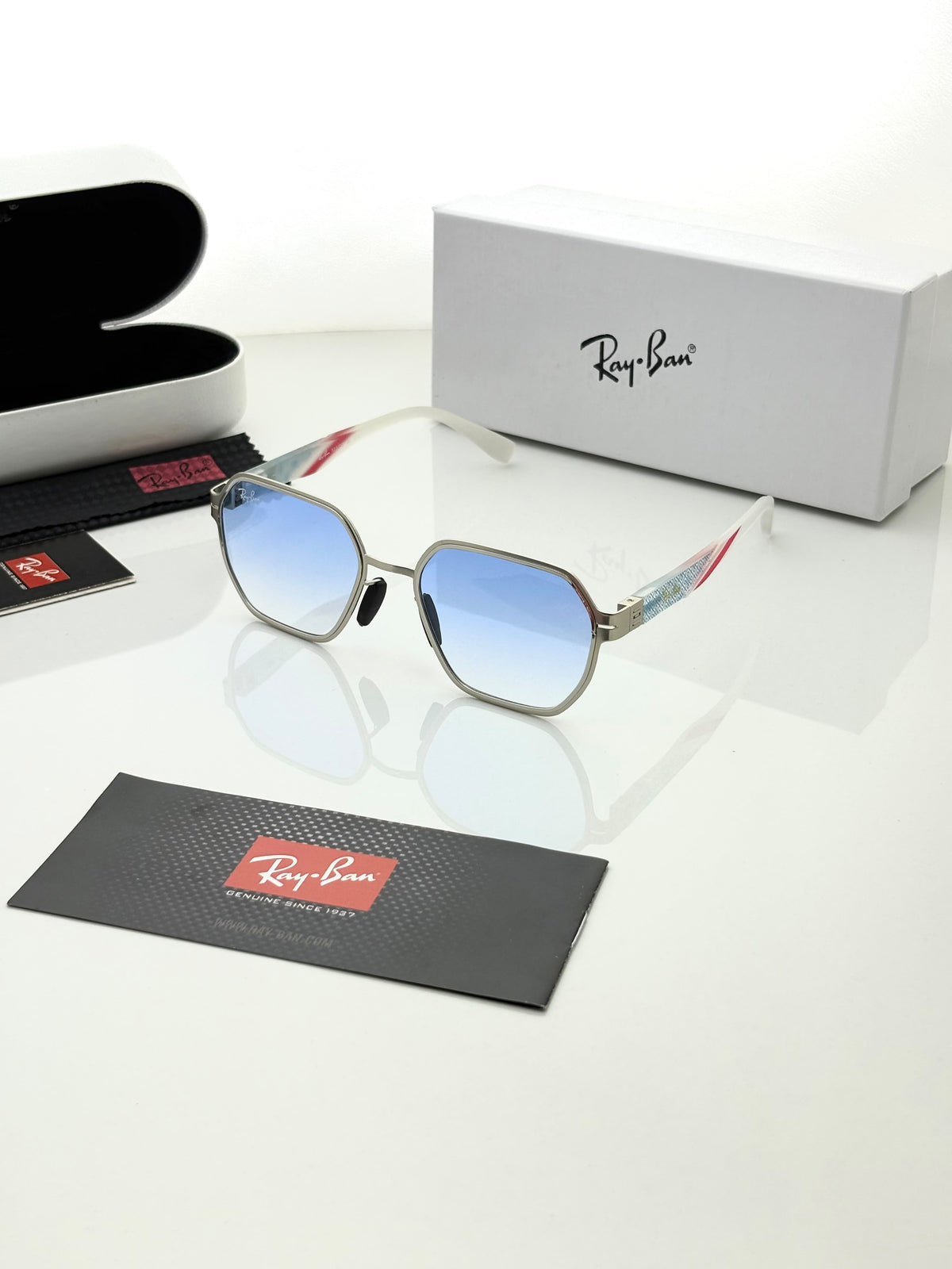 Ray Ban 2605 Silver Blue Shaded