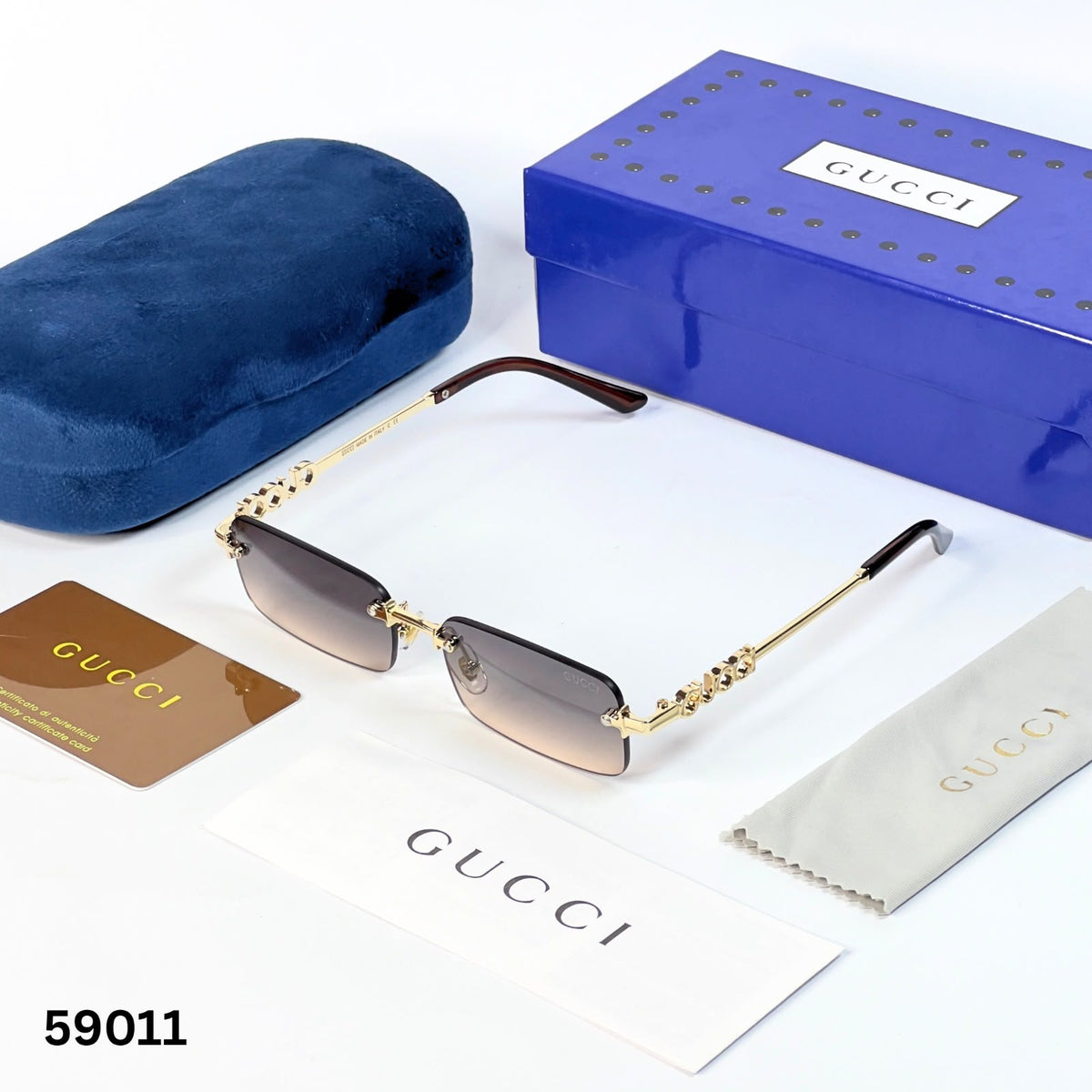 Gucci 59011 Gold Brown Shaded